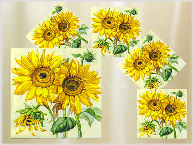 100 Stück Sonnenblumen-Servietten – 33x33 Cm, Zellstoff, Für Hochzeit, Geburtstag & Feiern