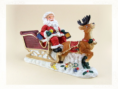NOCH Weihnachtsmann Mit Schlitten - Handbemalt Für H0 Modellbahn