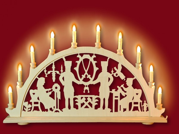 Schwibbogen Bergmann ohne Gesicht 10-flammig