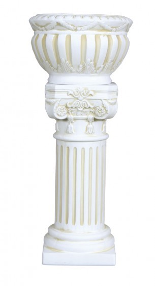 Säule CHRISTOS mit Pflanzgefäß rund Höhe 69cm