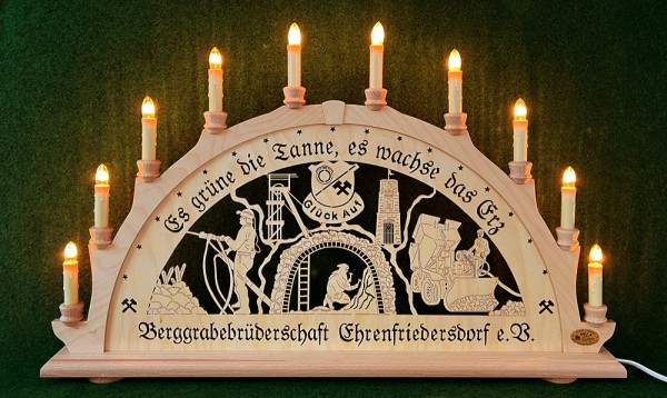 Schwibbogen Berggrabebrüderschaft Ehrenfriedersdorf 10 flammig