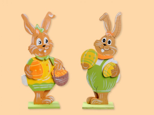 Standbild Hase aus Holz 60cm als Dekoration für Ostern